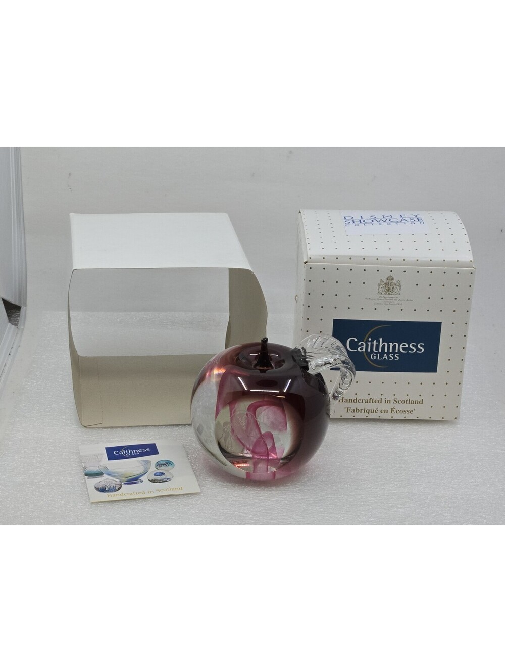 Caithness Glass 1998 "Enchanted Apple" Paperweight Scotland Boxed SU03521 Disney
